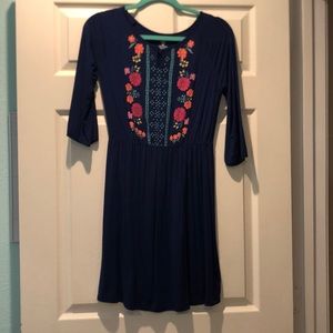 Blue dress with flowers